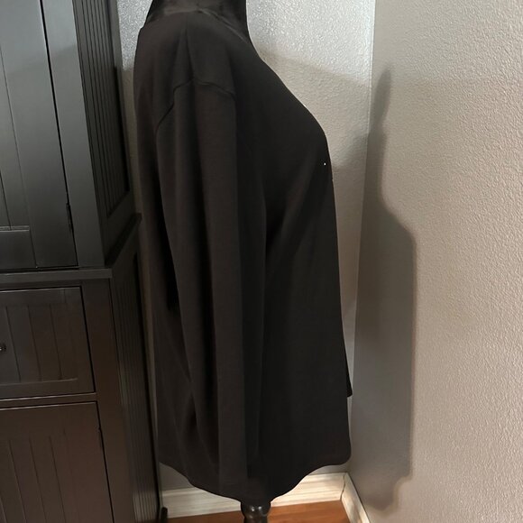 Karen Scott Womens Top XXL Black Holiday 3/4 Sleeve Embellished Dog Cat Retro - Picture 9 of 9